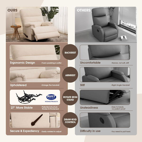 Swivel Glider Recliner Chair