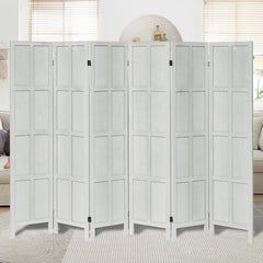 6-Panel Wood Room Divider Folding Privacy Screen