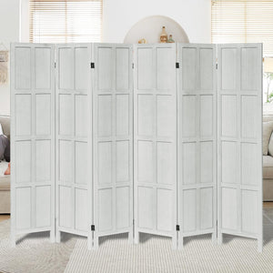 6-Panel Wood Room Divider Folding Privacy Screen