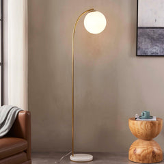 Modern LED Floor Lamp with Frosted Glass Globe