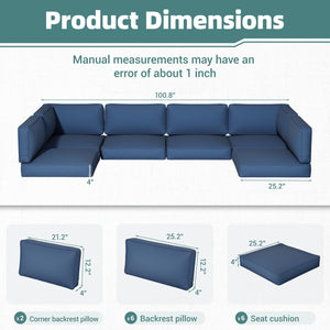 14-Piece Outdoor Sectional Replacement Cushion Set