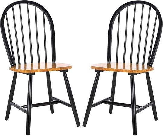 Windsor Farmhouse Dining Chairs Set of 2 – Spindle Back Solid Wood