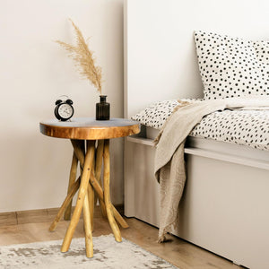 Teak Wood Stick Leg End Table