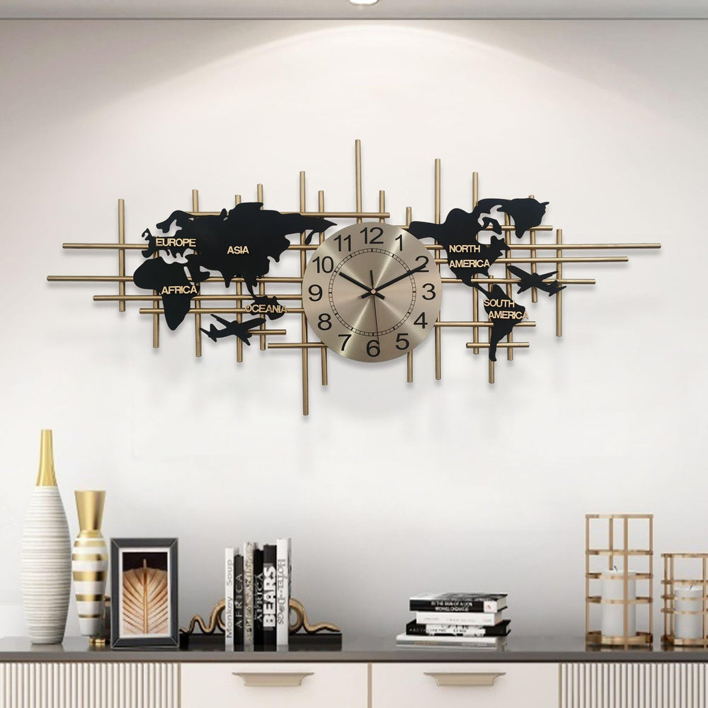 46-Inch Large Metal Wall Clock – Silent, Frameless, Battery Operated