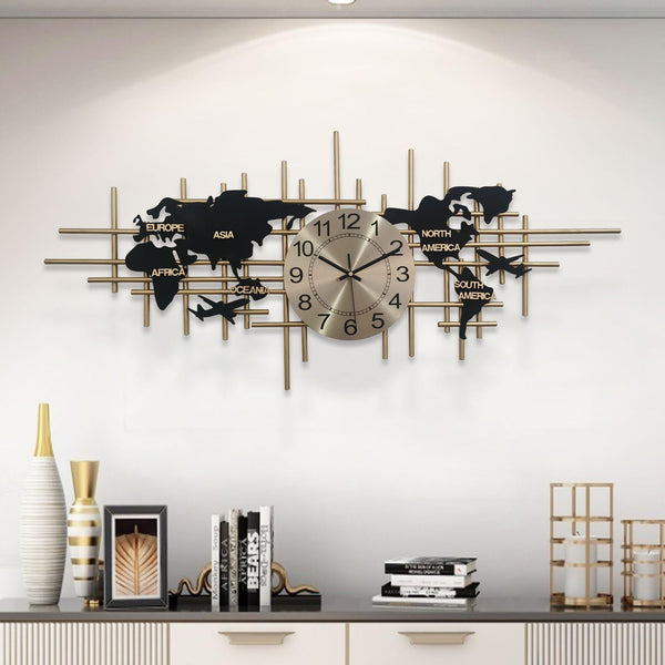 46-Inch Large Metal Wall Clock – Silent, Frameless, Battery Operated