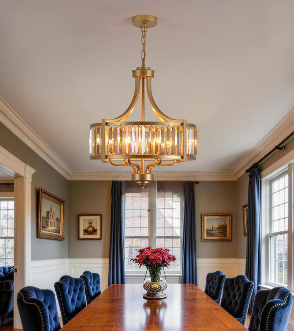 Crystal Chandelier – Modern Farmhouse Ceiling Light Fixture