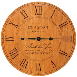 Personalized Wooden Wedding Anniversary Clock