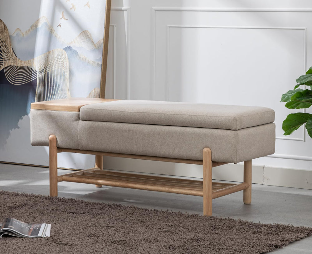 Entryway Storage Bench with Shoe Shelf