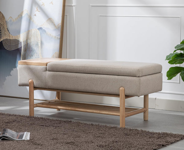 Entryway Storage Bench with Shoe Shelf