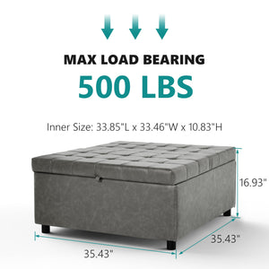 Large Square Storage Ottoman with Lift Top