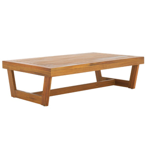 Acacia Wood Outdoor Coffee Table – Natural Slatted Top