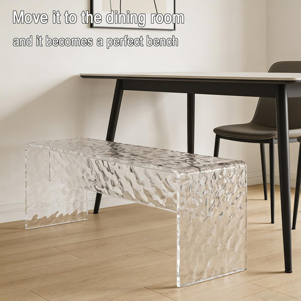 Clear Acrylic Bench – 2-Person Seat, 700 lbs Capacity
