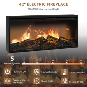 70" Electric Fireplace TV Stand with Mantel & Concealed Storage