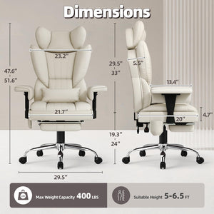 Big and Tall Heated Massage Reclining Office Chair with Lumbar Support