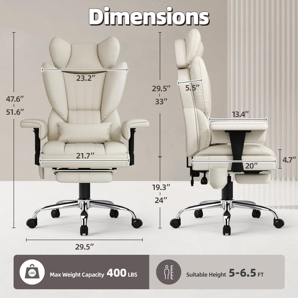 Big and Tall Heated Massage Reclining Office Chair with Lumbar Support