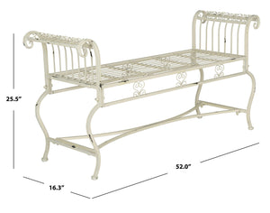 Iron Garden Bench – Antique Scrollwork, 2-Person Outdoor Seat