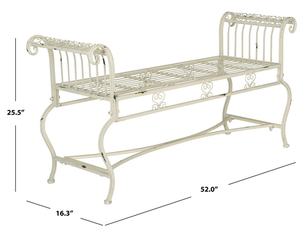Iron Garden Bench – Antique Scrollwork, 2-Person Outdoor Seat