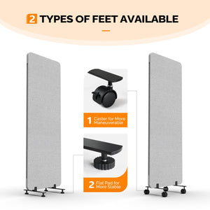 Freestanding Room Divider Screen with Wheels – Tackable Polyester Panels