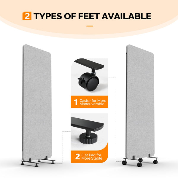 Freestanding Room Divider Screen with Wheels – Tackable Polyester Panels