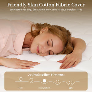 Queen Mattress,12 Inch Hybrid Mattress-Medium Firm Support for Side and Back Sleepers|Pressure-Relieving Memory Foam&Motion-Isolating Pocket Springs for a Quiet Night|Skin-Friendly&Breathable Cotton