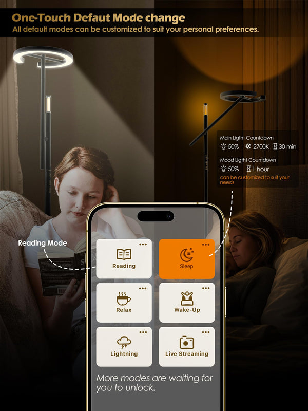 10000 Lux Smart Floor Light Therapy Lamp