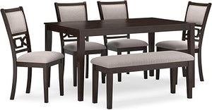 6-Piece Upholstered Dining Table Set with Bench