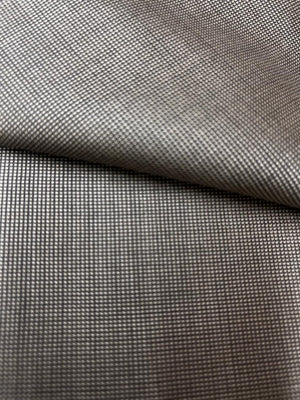 Merino Wool Suiting Fabric – Tan Khaki & Light Brown Micro Check
