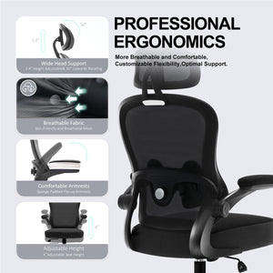 Ergonomic Mesh Office Chair with Lumbar Support & Headrest