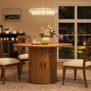 47" Round Dining Table with Storage Shelf & Sliding Door