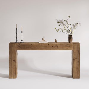 63-Inch Solid Wood Console Table – Farmhouse Entryway & Sofa Table