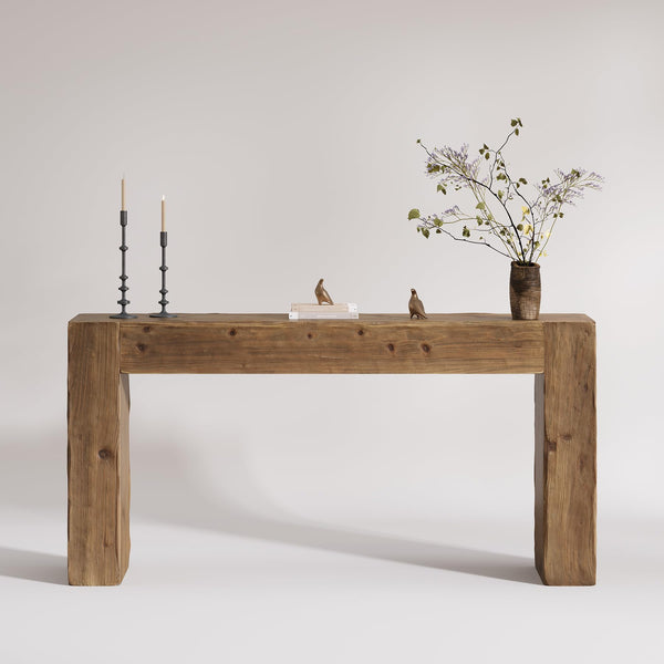 63-Inch Solid Wood Console Table – Farmhouse Entryway & Sofa Table