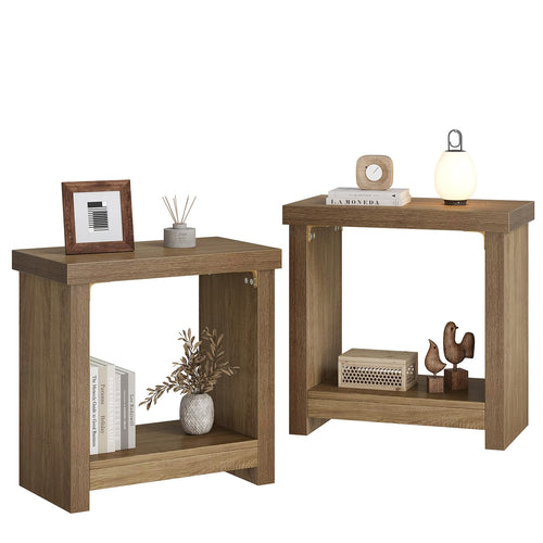 End Tables Set of 2 with Storage Shelves