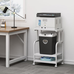 3-Tier Height Adjustable Printer Stand with Wheels