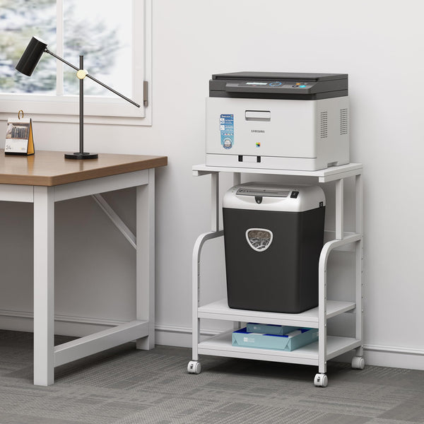 3-Tier Height Adjustable Printer Stand with Wheels