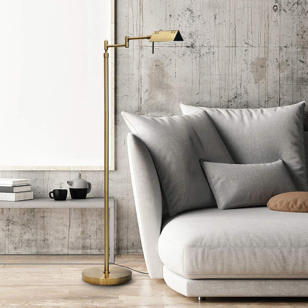 Dimmable LED Pharmacy Floor Lamp with Swing Arms