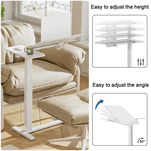 Adjustable Overbed Table with Wheels