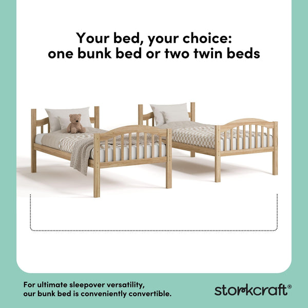 Twin Over Twin Bunk Bed — Convertible, GREENGUARD Gold Certified