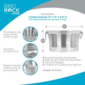 Double Wall Round Beverage Tub – Stainless Steel