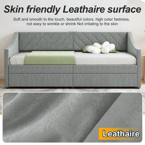 Twin Upholstered Daybed with Storage Drawers