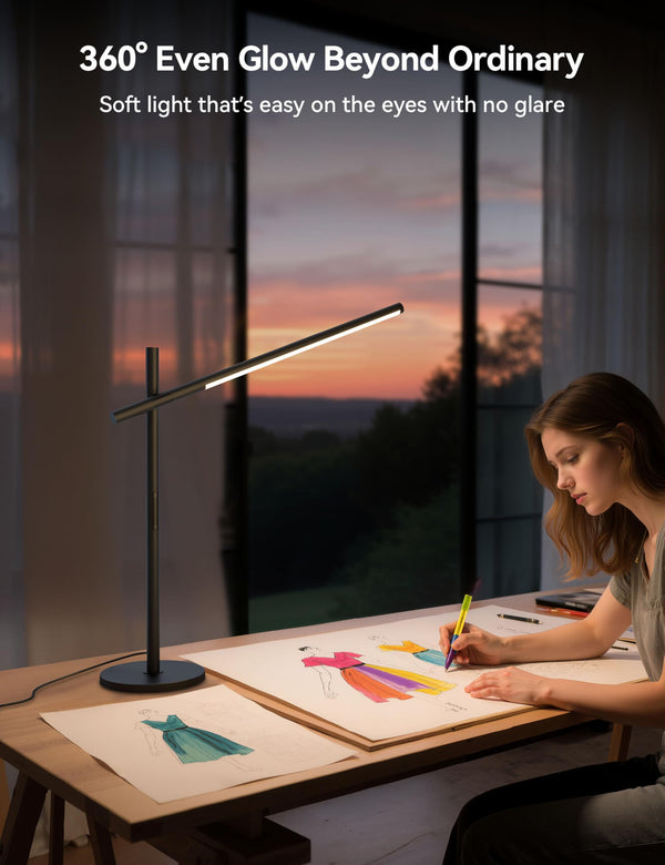 Rotatable LED Desk Lamp 360° Adjustable 3 Colors Touch Dimmable
