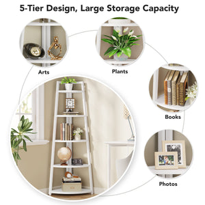 5-Tier Corner Shelf, 70" Tall