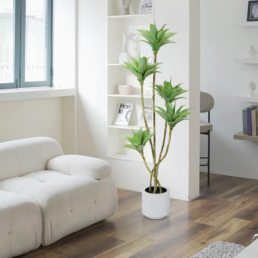 5.1 Ft Artificial Water Lily Tree with 5 Heads, Indoor Outdoor Fake Plant — 2 Pack