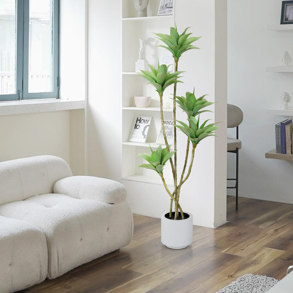 5.1 Ft Artificial Water Lily Tree with 5 Heads, Indoor Outdoor Fake Plant — 2 Pack
