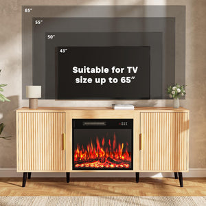 58" Fireplace TV Stand with 23" Electric Fireplace