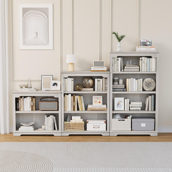 2-Tier Engineered Wood Bookshelf with Open Display Storage
