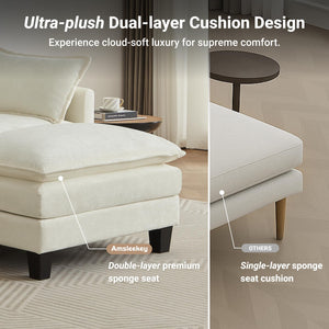 Modular U-Shaped Sectional Sofa with Ottomans