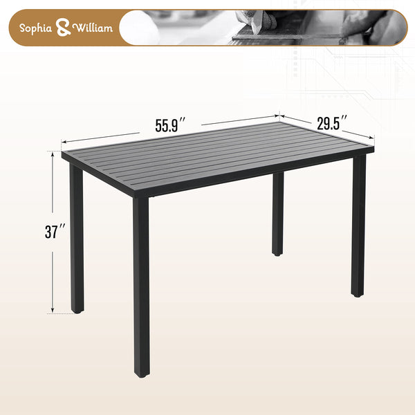 Outdoor Bar Table – Metal Counter Height with Wood Grain Top