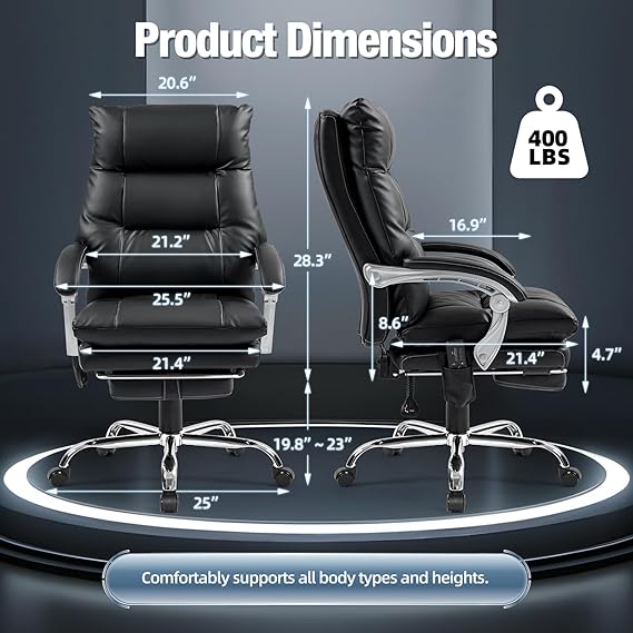 Ergonomic Massage Office Chair with Footrest