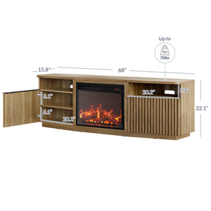 68" TV Stand with 23" Electric Fireplace & Sound