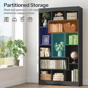 71" Tall Bookshelf with 13 Open Shelves